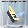 Fingerprint Lock Small Smart Electric Lock Built in Bag Luggage Suitcase Travel Aluminium Alloy Lock 3.7V (Gold) view 2