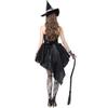 ODIZLI Witch Costume For Women Halloween Witch Cosplay Costumes High-low Hem Ruffle Dress Spaghetti Straps + Hat + Wristbands Dress Up Outfits Disfraces De Halloween Para Mujer Black M view 2