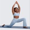 CRZ YOGA Girls Butterluxe Cross Back Sports Bra - Yoga Athletic Casual Tops Scoop Neck Padded Crop Kids Teen Cambric Blue Small view 3