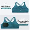 CRZ YOGA Girls Butterluxe Cross Back Sports Bra - Yoga Athletic Casual Tops Scoop Neck Padded Crop Kids Teen Borealis Green Small view 3