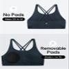 CRZ YOGA Girls Butterluxe Cross Back Sports Bra True Navy Small view 3