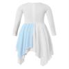 Shinsto Kids Girls Metallic Gold Color Block Long Sleeve Praise Dance Dress Worship Robe Liturgical Lyrical Costume D0085#LightBlue 10 Years view 4