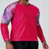 Kaerm Stylish Print Soccer Jersey Padded Football Basketball Shirts for Boys Teens Long Sleeve Lightweight Pullover Top Hot Pink 11-12 Years view 3