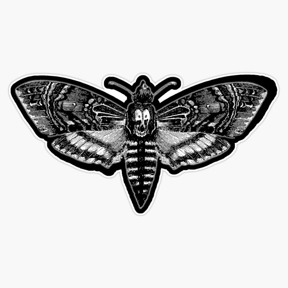Deaths Head Moth - Silence of The Lambs Bumper Sticker Vinyl Decal 5"