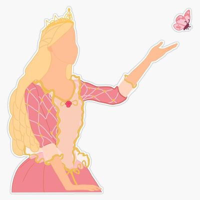 Anneliese from Princess and The Pauper with Butterfly Bumper Sticker Vinyl Decal 5"
