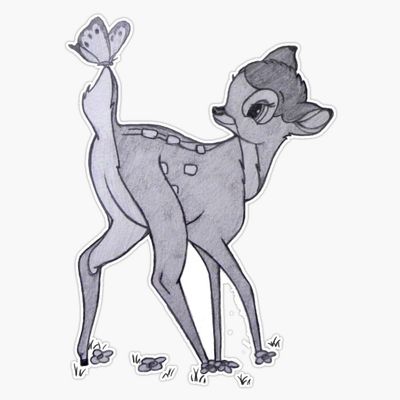 Bambi and The Butterfly Bumper Sticker Vinyl Decal 5"