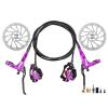 MirOdo Bike Hydraulic Disc Brake Set 4 Piston Dual Brake Powerful Brake Left Front Right Rear Aluminum CNC Disc Brake with 160mm Rotors and 800/1600mm Hoses for MTBs (Color : Purple) view 1