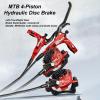 MirOdo Bike Hydraulic Disc Brake Set 4 Piston Dual Brake Powerful Brake Left Front Right Rear Aluminum CNC Disc Brake with 160mm Rotors and 800/1600mm Hoses for MTBs (Color : Purple) view 2