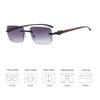 Fashion Sunglasses Women Retro Rimless Gradient Sun Glasses Cutting Lens Ladies Frameless Eyeglasses,C11 BlueGra Gold,One size view 2