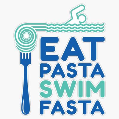 Eat Pasta Swim Fasta Fun Design. Bumper Sticker Vinyl Decal 5"