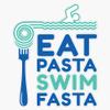 Eat Pasta Swim Fasta Fun Design. Bumper Sticker Vinyl Decal 5" view 1