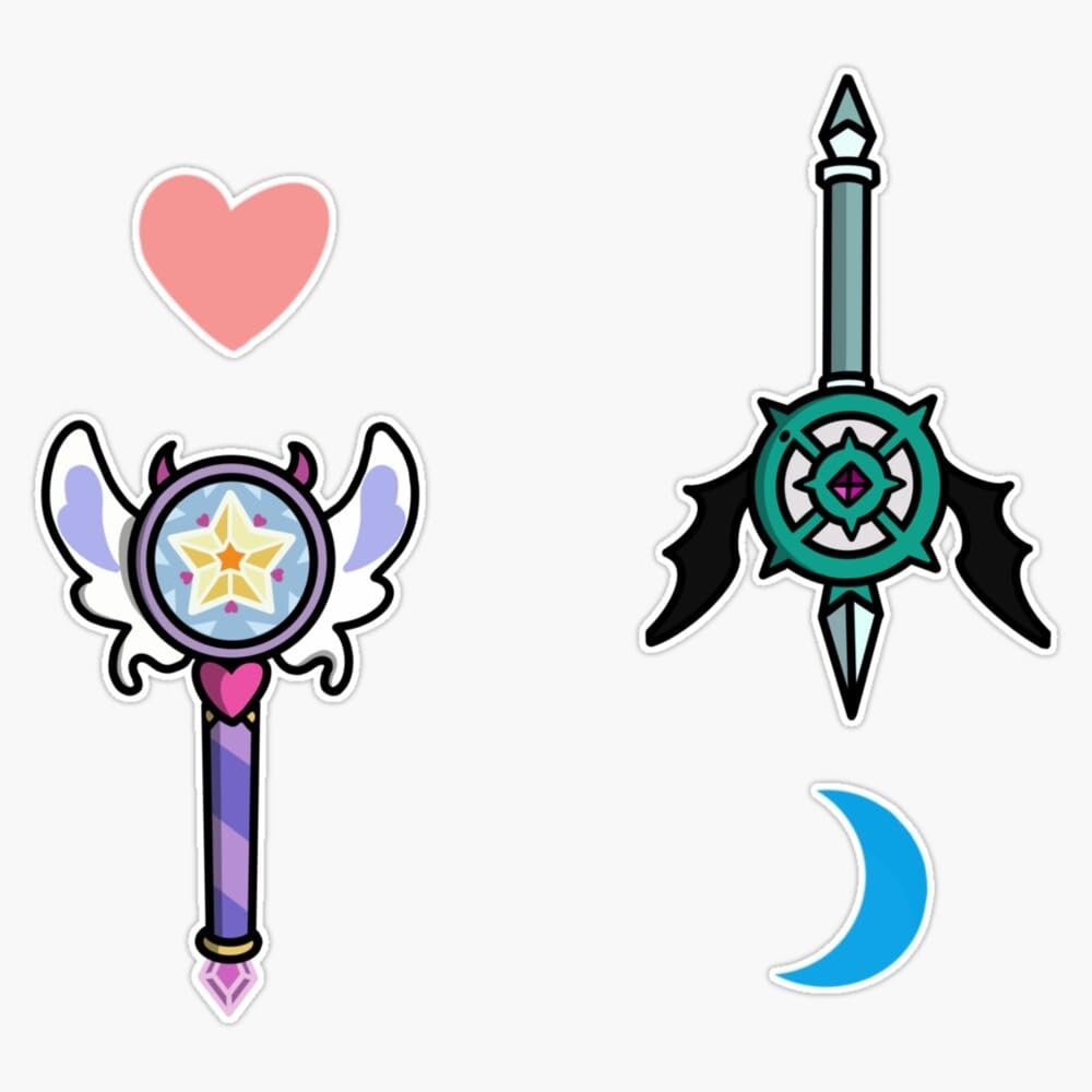 Starco Magic Wands (Star Butterfly and Marco Diaz) Bumper Sticker Vinyl Decal 5"