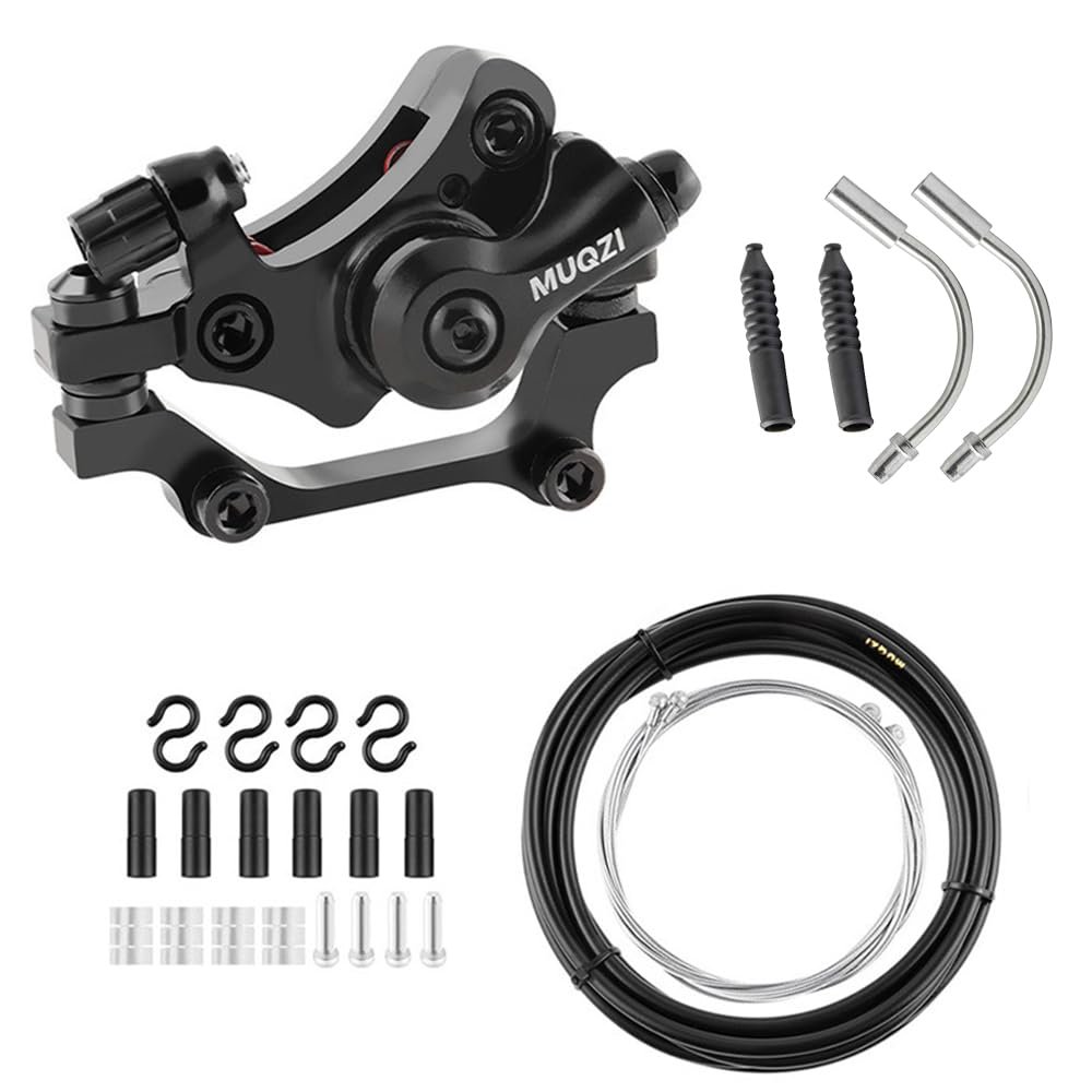 ZLiT Mechanical Bike Disc Brake Kit,Front Rear Brake Caliper Bike Disc Brake Set for Bicycle Mountain Bike Road Bike with Brake Cable (Rear Caliper)