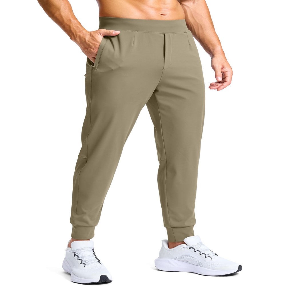 Men's Golf Joggers Pants with Zipper Pockets Stretch Sweatpants Slim Fit Track Pants Joggers for Men Work Running (Bronze Green, XS)