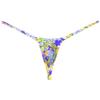 Botmois Sexy Men Spandex G-String Thong Underwear Male Contour Pouch Swim Bikini Sports Posing Tangas Mini T-back 2-Pack(YE Wax Flower,YE Fern Leaf) L view 2