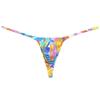 Botmois Sexy Men Spandex G-String Thong Underwear Male Contour Pouch Swim Bikini Sports Posing Tangas Mini T-back 2-Pack(YE Oil Painting,Big Red Stripe) M view 2
