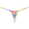 Botmois Sexy Men Spandex G-String Thong Underwear Male Contour Pouch Swim Bikini Sports Posing Tangas Mini T-back 2-Pack(YE Oil Painting,Big Red Stripe) M view 4