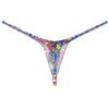 Botmois Sexy Men's Spandex G-String Thong Underwear Male Contour Pouch Swim Bikini Sports Posing Tangas Mini T-back Red Mosaic M view 3