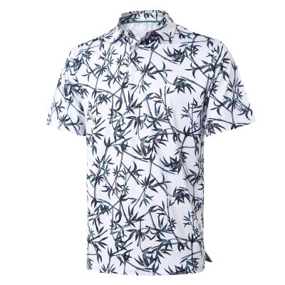 Men's Golf Shirts Dry Fit Short Sleeve Print Performance Moisture Wicking Patterned Polo Shirt for Men