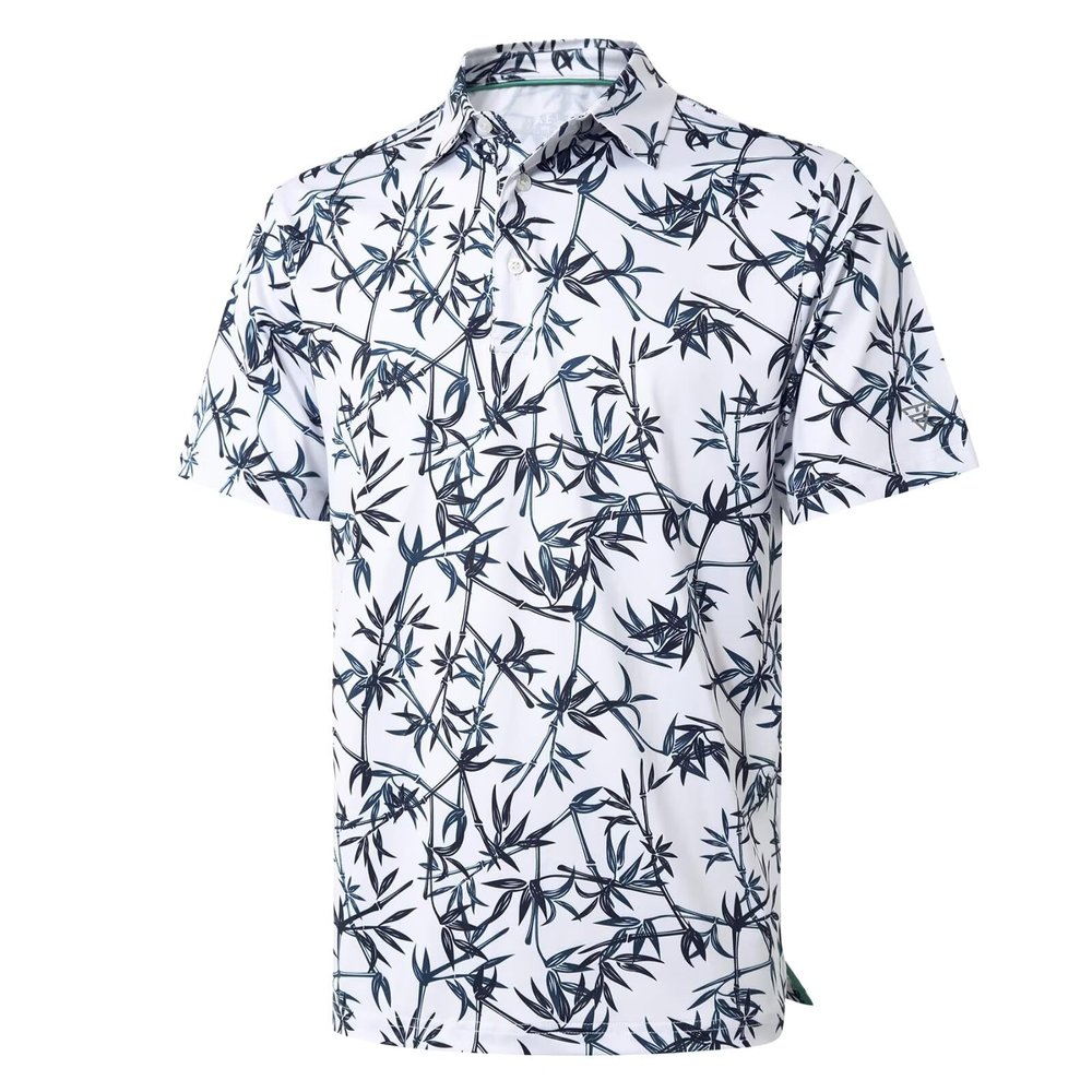 Men's Golf Shirts Dry Fit Short Sleeve Print Performance Moisture Wicking Patterned Polo Shirt for Men
