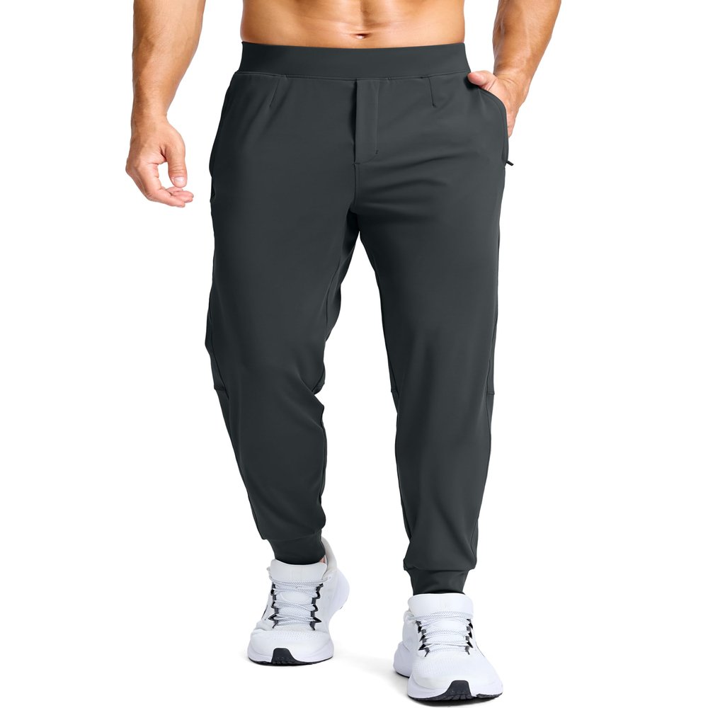 G Gradual Men's Golf Joggers Pants with Zipper Pockets Stretch Sweatpants Slim Fit Track Pants Joggers for Men Work Running (Dark Gray, XS)