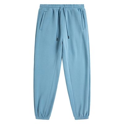 Mens Lightweight Sweatpants Loose Fit Open Bottom Mesh Athletic Pants with Zipper Pockets Blue