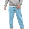 Mens Lightweight Sweatpants Loose Fit Open Bottom Mesh Athletic Pants with Zipper Pockets Blue view 2