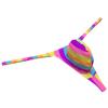 Botmois Sexy Men's Spandex G-String Thong Underwear Male Contour Pouch Swim Bikini Sports Posing Tangas Mini T-back 2-Pack(Big Pink Srtipe,Blue Flower) XL view 3