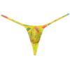 Botmois Sexy Men's Spandex G-String Thong Underwear Male Contour Pouch Swim Bikini Sports Posing Tangas Mini T-back Yellow Fern Leaf M view 1