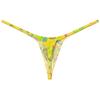 Botmois Sexy Men's Spandex G-String Thong Underwear Male Contour Pouch Swim Bikini Sports Posing Tangas Mini T-back Yellow Fern Leaf M view 3