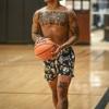 DIOTSR Mens Graphic Print Shorts Cool Mesh Basketball Shorts Casual Flat Front Shorts Summer Drawstring (Black,X-Small) view 4