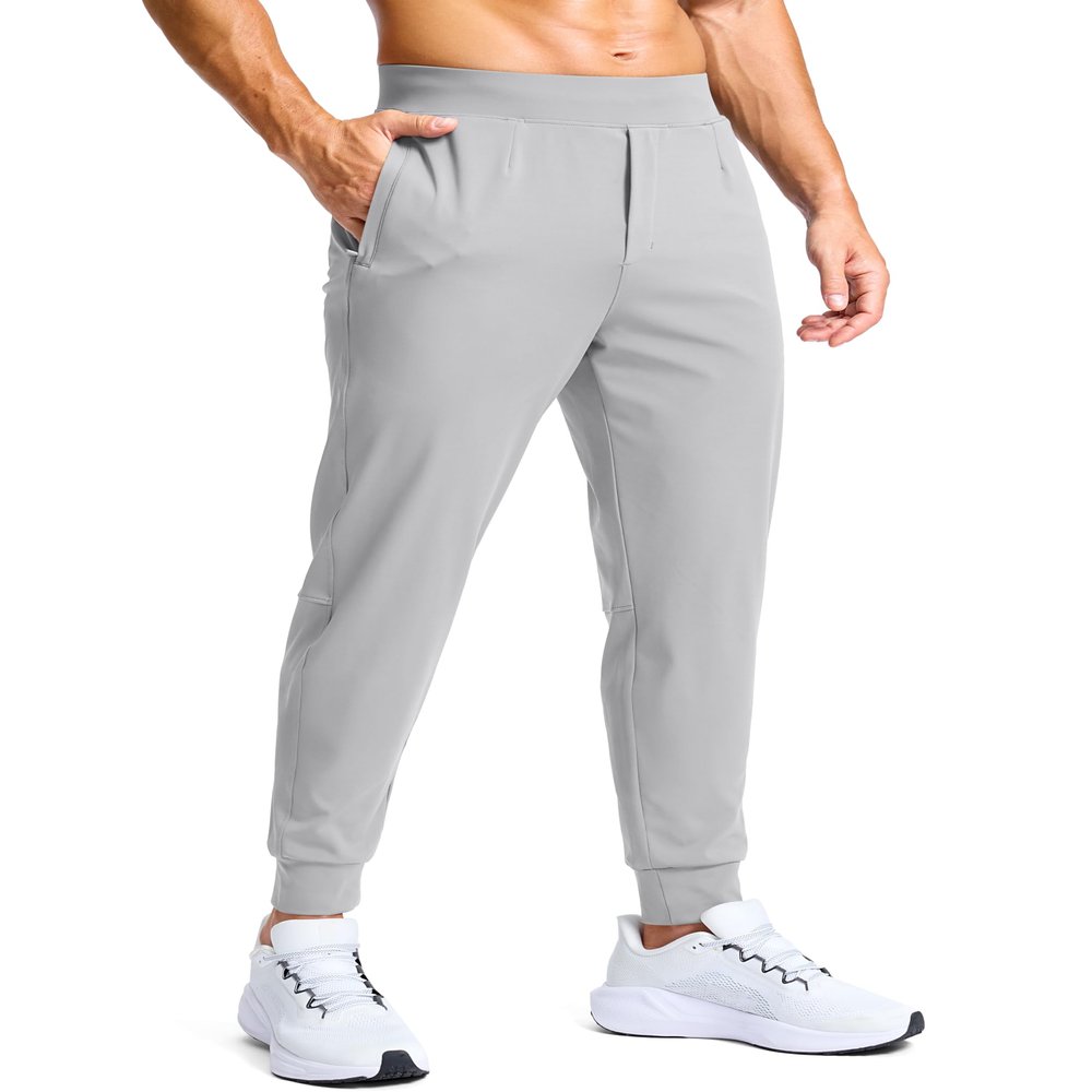 Men's Golf Joggers Pants with Zipper Pockets Stretch Sweatpants Slim Fit Track Pants Joggers for Men Work Running (Gull Gray, XS)