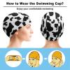 CTOITLKF Swimming Hat, Black and White Cow Print Swimming Cap, Bathing Caps for Long Short Hair view 3