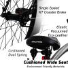 MICARGI Largo 26-inch Beach Cruiser Bike, 1-Speed, High Rise Handlebar, Three Piece Cranksets, Fat Alloy Rim 80mm,26x4.0 Fat Tire Bike, Bike for Adults, Complete Cruiser Bikes (Matte Black) view 4