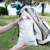 Aliennana Golf Valuables Pouch, Leather Tee Pouch with Drawstring Closure Balls Tees Handbag Portable Golf Ball Accessories for Men Women(Birdie) view 2