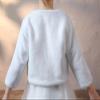 BESTORI Flower Girl Faux Fur Shawl Wraps Princess Cape Wedding Bridesmaid Bolero Shrug Party Dress Up White view 2