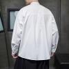 Mens Oriental Tai Chi Kung Fu Asian Chinese Top Jacket Coat Martial Art Cotton Shirts Chinese Traditional Long Sleeve Tang Kung Fu Tops Mandarin Collar Frog-Button up Shirt view 4