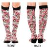 Wusikd Christmas Santa Claus Compression Socks for Women and Men Circulation Poinsettia Long Socks for Athletic Running 1 view 2