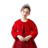 BESTORI Flower Girl Faux Fur Shawl Wraps Princess Cape Wedding Bridesmaid Bolero Shrug Party Dress Up Red view 1