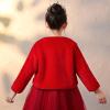 BESTORI Flower Girl Faux Fur Shawl Wraps Princess Cape Wedding Bridesmaid Bolero Shrug Party Dress Up Red view 2