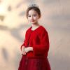BESTORI Flower Girl Faux Fur Shawl Wraps Princess Cape Wedding Bridesmaid Bolero Shrug Party Dress Up Red view 3