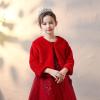 BESTORI Flower Girl Faux Fur Shawl Wraps Princess Cape Wedding Bridesmaid Bolero Shrug Party Dress Up Red view 4