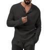 Men's Henley Shirts Long Sleeve Pleated Breathable Casual Tops Outdoor Camping Mountain Hiking Fall Fashion 2024 Outfits view 2