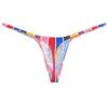 Botmois Men's Micro G-Strings Bikini Underwear Male Slim Pouch Swim Thong Minimal Coverage Posing Tangas Spandex T-back Big Red Stripe M view 3