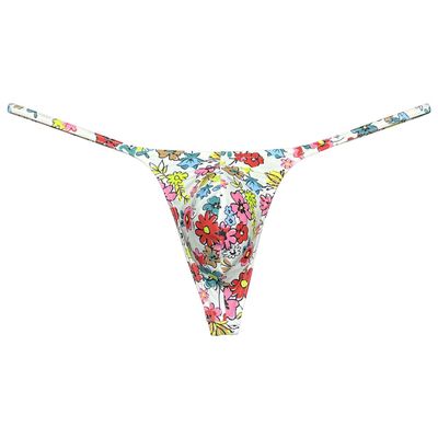 Botmois Men's Micro G-Strings Bikini Underwear Male Slim Pouch Swim Thong Minimal Coverage Posing Tangas Spandex T-back Pink Peach Blossom L