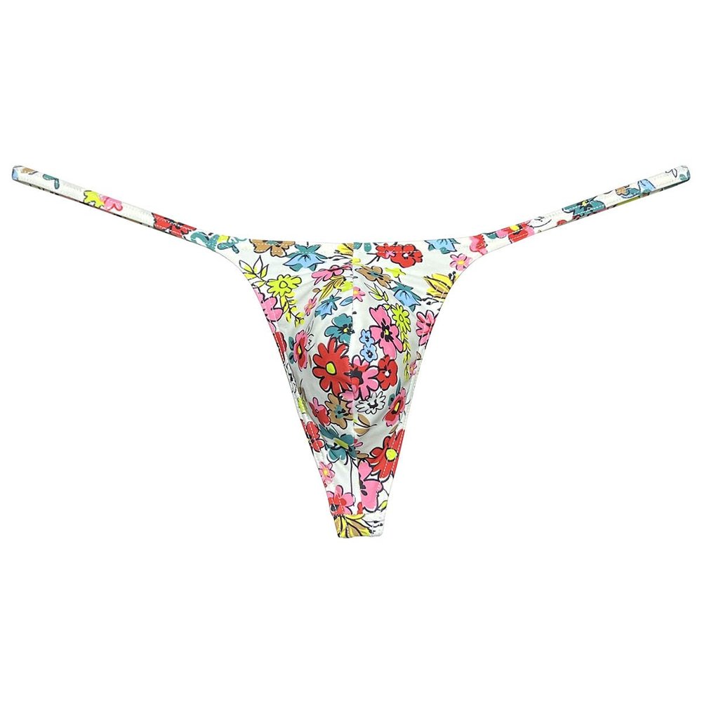 Botmois Men's Micro G-Strings Bikini Underwear Male Slim Pouch Swim Thong Minimal Coverage Posing Tangas Spandex T-back Pink Peach Blossom L