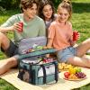 BAVGRED Insulated Lunch Box for Adults, 24 Cans Large Cooler Bag with Double Deck, Leakproof Waterproof Lunch Bag with Adjustable Strap for Work Office Picnic Beach view 3