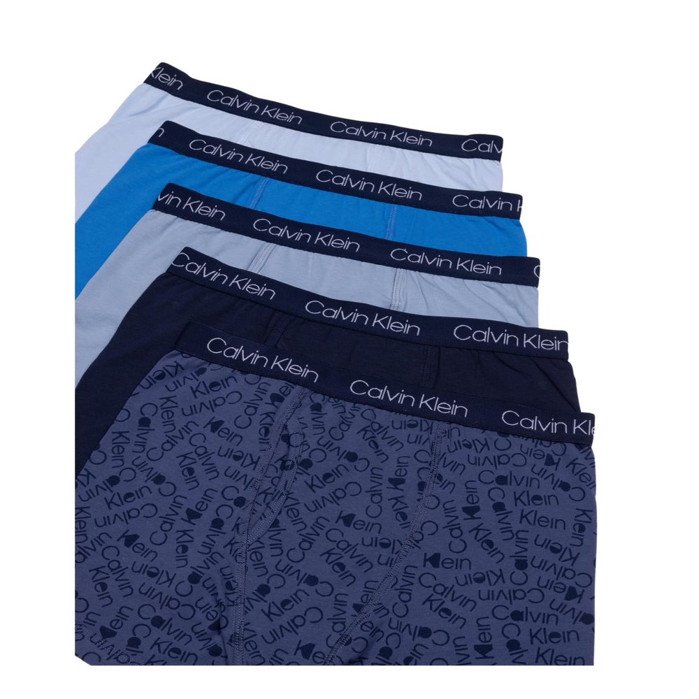Calvin Klein Boys' Modern Cotton Boxer Brief Underwear 5-Pack, Indigo Calvin/Black Iris/Ashley Blue/Captains Blue/Skyway, Small