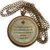 Brass Compass in Wooden & Leather Case - 2025 Graduation Gift for Him, College, High School, Birthday Gift for Son, Boys, Daughter, Inspirational, Baptism (#2 I Will Guide You) view 2