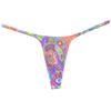 Botmois Men's Micro G-Strings Bikini Underwear Male Slim Pouch Swim Thong Minimal Coverage Posing Tangas Spandex T-back 2-Pack(Mess Twine Pattern,Yellow Fern Leaf) L view 2